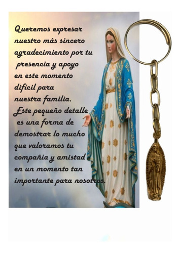 10 Llaveros Recuerdo Luctuoso Virgen Con Tarjeta