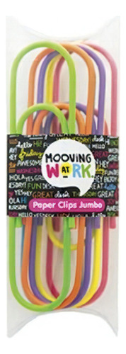 Clips Jumbo Mooving Neon X 6 - Libreria Jr Color Amarillo