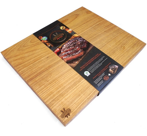 Tabua De Corte Em Madeira Gourmet  50x40x3,5cm