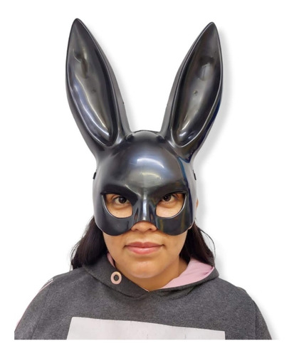 Máscaras Antifaz Con Orejas De Conejo Negra Lisa Para Mujer