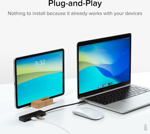 Concentrador Usb-c A Usb Enchufable Con Adaptador Versátil
