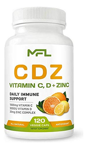 Mfl C D Z | Vitamina C, 1000 Mg | Vitamina D3, 125 Mcg | Zin