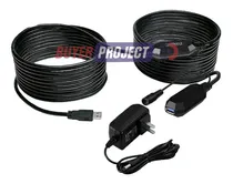 Comprar Cable Extension Usb 3.0 Activa Amplificada 10mt + Ad. 5v 2a Color Negro