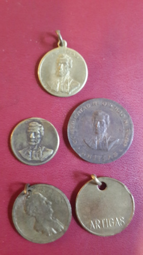 Medallas 5 Antiguas Artigas, Lote, Ne021