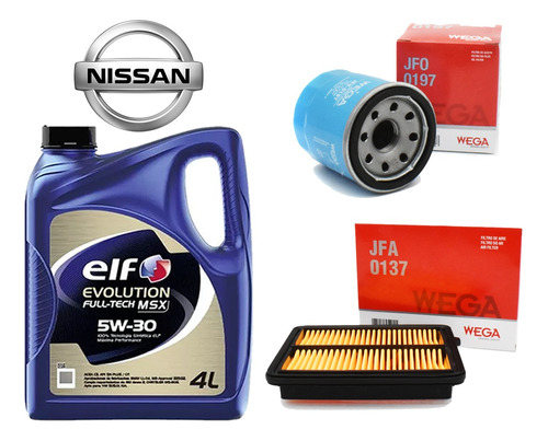 Kit Filtros Nissan Kicks 1.6 + Aceite Elf Evol. Msx 5w30 4l