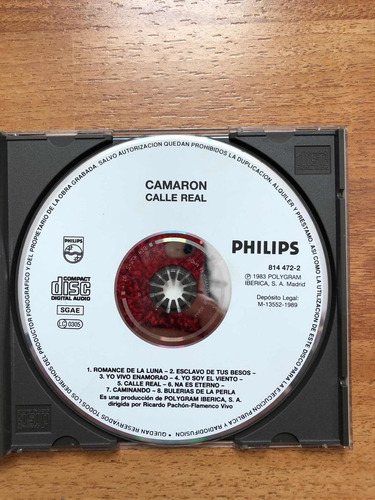 Paco De Lucia, Camaron Y Tomatito Cd Calle Real (Usado)