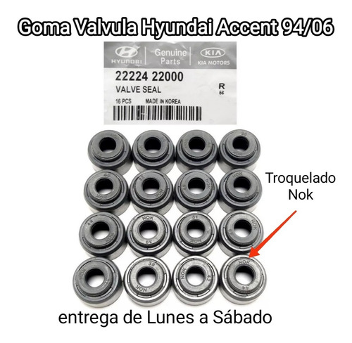 Goma Valvula Hyundai Accent 94/06 22224-22000 16und