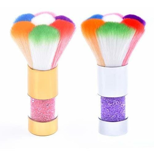 Cepillos Para Uñas - Leq 2pcs Colorful Nail Art Dust Brush R