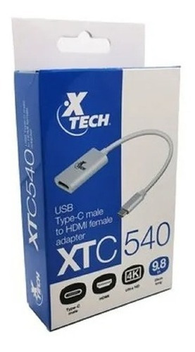 Imagen 2 de 4 de Adaptador Usb Tipo C Macho A Hdmi Hembra Xtc540 Xtech