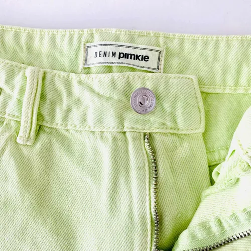 Falda A La Cintura De Mezclilla Verde Talla 34 Marca Pimkie
