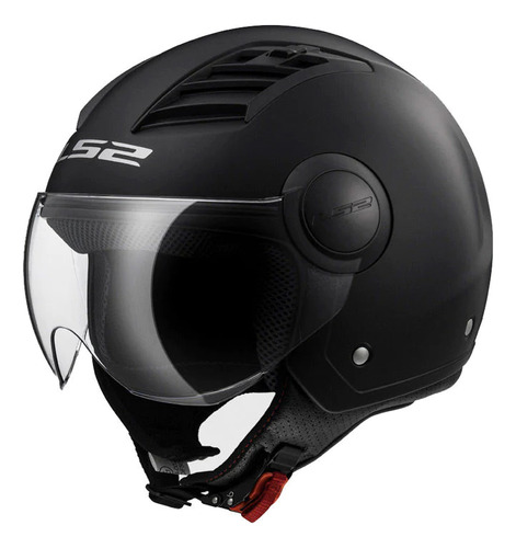 Casco Ls2 562 Airflow Negro Mate Visor Scooter Vespa Abierto Color talla L (59 - 60 cm)