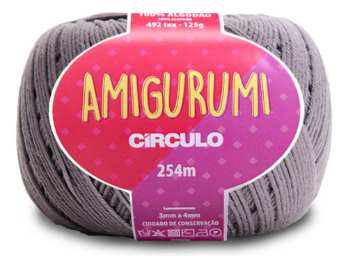 Linha Fio Amigurumi Círculo 254m 100% Algodão - Trico Croche Cor AÇO 8797