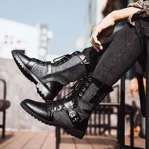 Botas De Moto Retro Punk Para Hombre Street Men