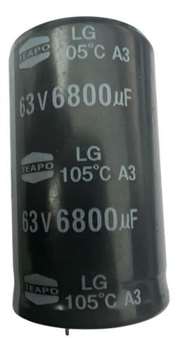 2 Capacitores Usados Teapo Lg 105 C A3 6800 Uf 63 Vdc (Usado)