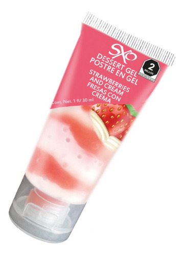 Lubricante Postre Fresas C/ Crema + Instant Erection Cream Fresas Con Crema