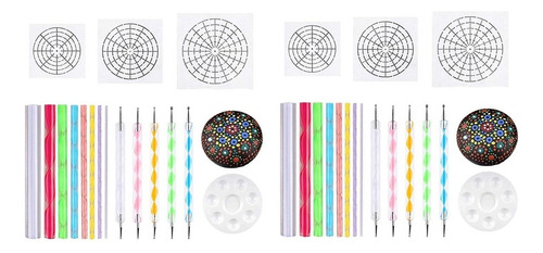 Mandala Dotting Stencil Tools, Kit De Pintura Sobre Roca, Bo