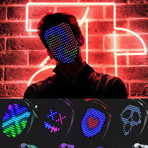 50 Máscaras Con Luz Led Para Fiestas, Dj's ¡halloween!