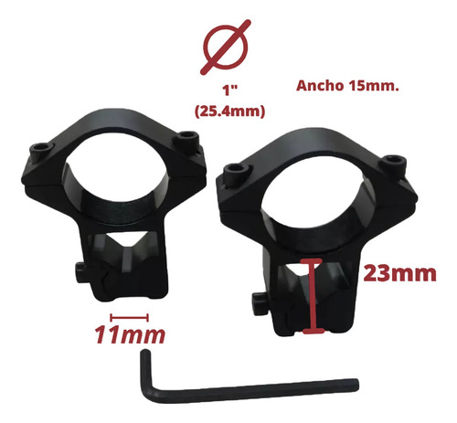 Montaje Cannon Co 309 Para Mira Telescopica Bipieza 11mm