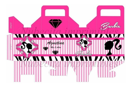 Kit Imprimible 3x1 Barbie Silueta Candy Bar