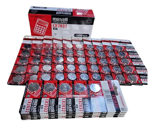 Pila Maxell Cr2032 De Lithium 3v Batería Caja 100 Unidades