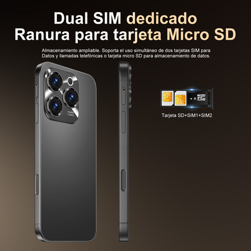 Android Celulares 4g A16 Max 6.58 Pulgadas Barato Ram4gb Y Rom64gb Blanco