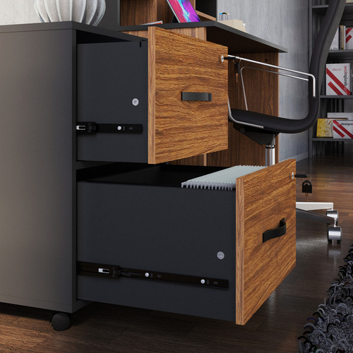 Archivero Carta 2 Cajones Cerrojo Playcon 67 X 51 X 40.20 Cm Color Negro Liso Tzalam Touch