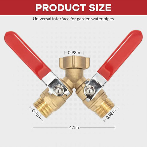 Divisor De Mangueira De Jardim De 3/4 \ De Bronze, Conector