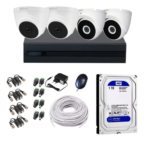 Kit De Seguridad 4 Camaras 2mp Full Hd Xvr 4 Ch 1tb Fuente