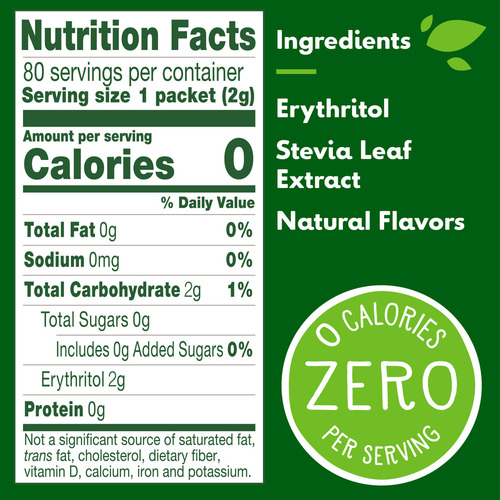 Endulzante Natural Hoja De Stevia Truvia Con 80 Sobres Europa