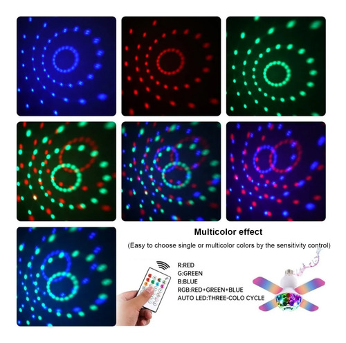 Lâmpada Mini Bt Projection Music De Sete Cores De Quatro Fol