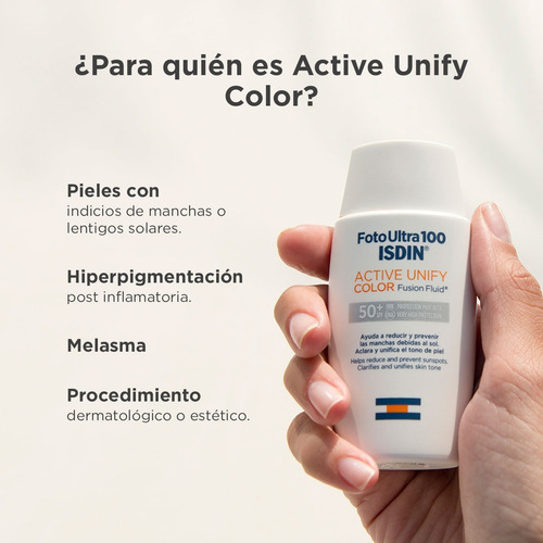 Imagen 7 de 10 de Isdin Fotoultra 100 Active Unify Color Spf 50+, 50 Ml