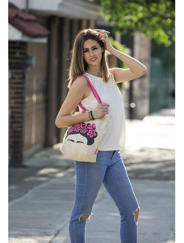 Bolsa Doble Vista De Mano Ligera Amplia Color Frida