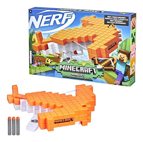 Juguete Arco Ballesta Nerf. Minecraft Pillager P/ Niños