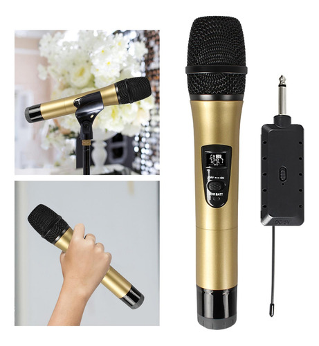 Microfone Portátil Sem Fio De Áureo De Microfone Único