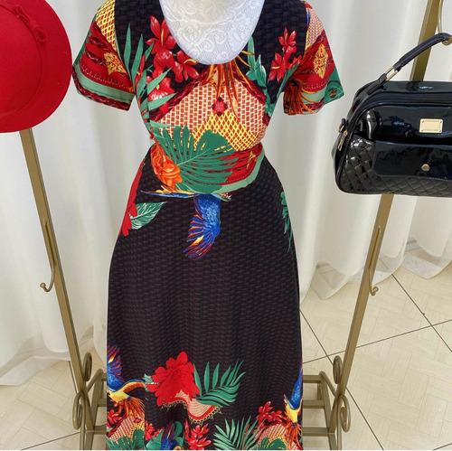 Imagem 6 de 8 de Vestido Rodado Longo Florido
