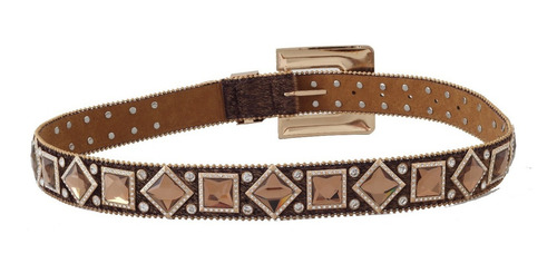 Imagem 4 de 5 de Cinto Feminino Country Com Pedrarias E Strass