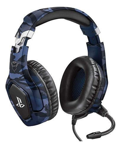 Fone De Ouvido Gamer Trust Forze-b Azul Camuflado Gxt488c P2