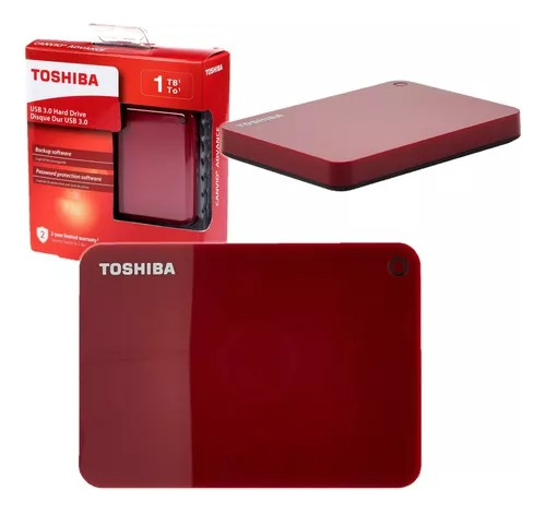 Disco Duro Externo Original Toshiba 2tb 2.5 Rojo + Estuche