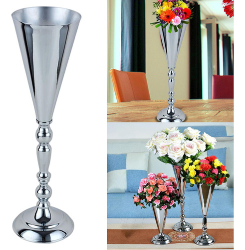 Vaso De Flores De Luxo Cromado, Decoração De Mesa De Casamen