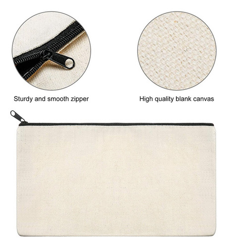 20 Bolsas De Maquillaje De Lona Con Cremallera, Estuches Par