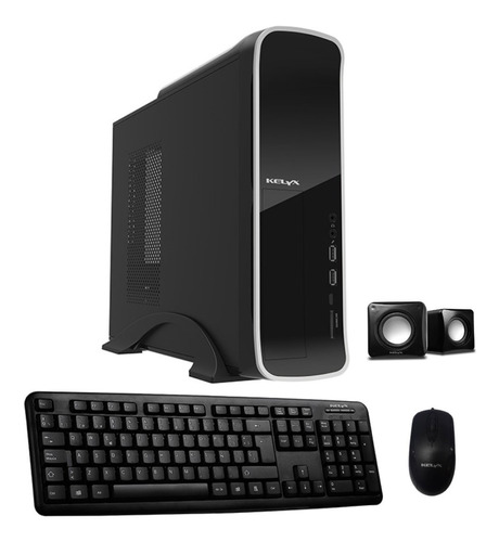 Kit Gabinete Kelyx Lc727 Slim Teclado Mouse Parlante Fuente