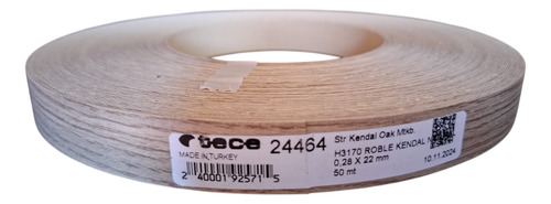 Tapacanto Roble Kendal Tece 22mm Ancho Preenc. X 50mts