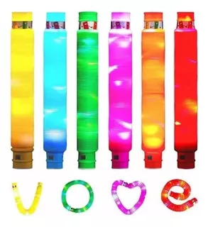 6 Poptube Com Led Tubo Fidget Tube Toys Folding Pop It