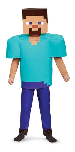 Disfraz Talla Medium 7-8  De Steve Minecraft Para Niño