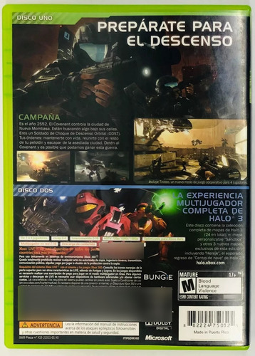 Halo 3: Odst Español Xbox 360 Retromx (Usado)