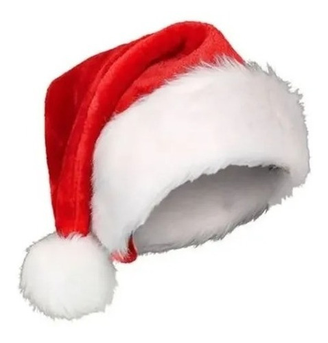 Touca Gorro De Papai Noel Linha Luxo Veludo Natal Brilhante!