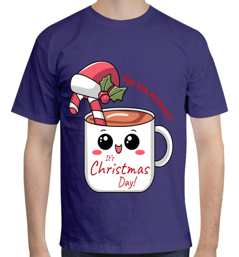 Playera Diseño It's Christmas Day - Navidad - Chocolate