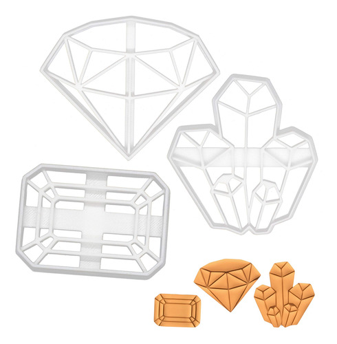 Juego De 3 Cortadores De Galletas Con Piedras Preciosas (dis
