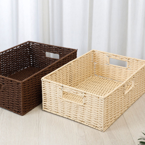 Cubo De Almacenamiento Con Tapa, Cesta De Ratán