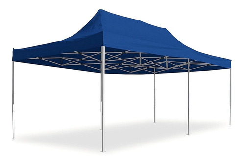 Gazebo 6x3 Metros Plegable Autoarmable Azul Hierro Reforzado